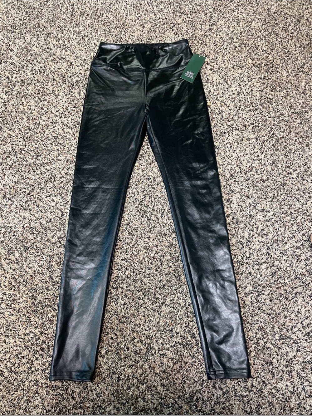 Trending Wild Fable Black Faux Leather Leggings High Rise Full Length NWT